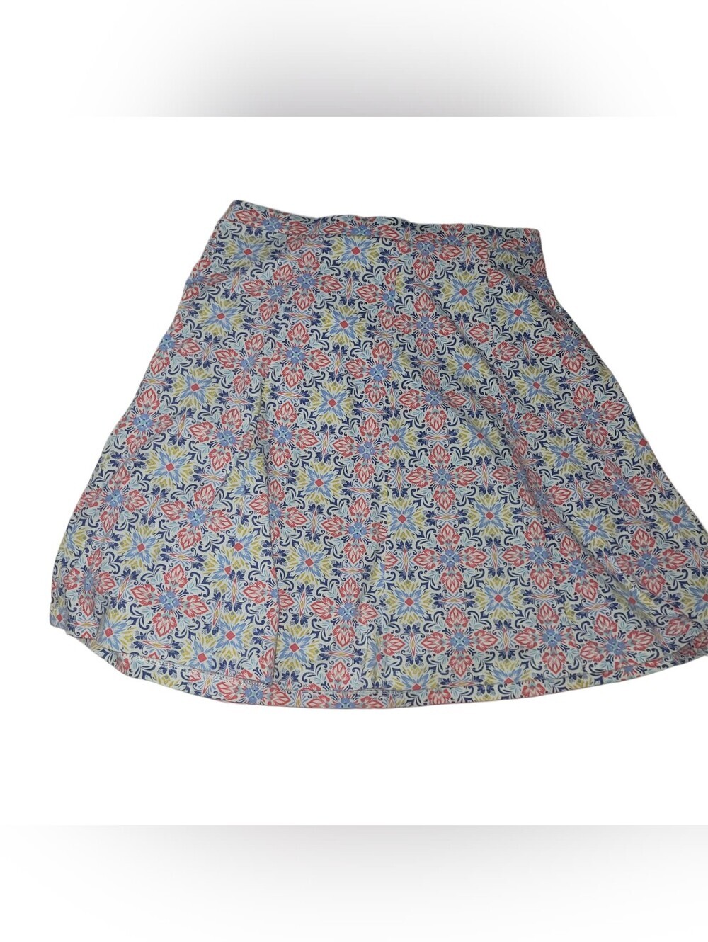 Talbots Petites Floral Tile Print Multicolor A-Line Skirt
